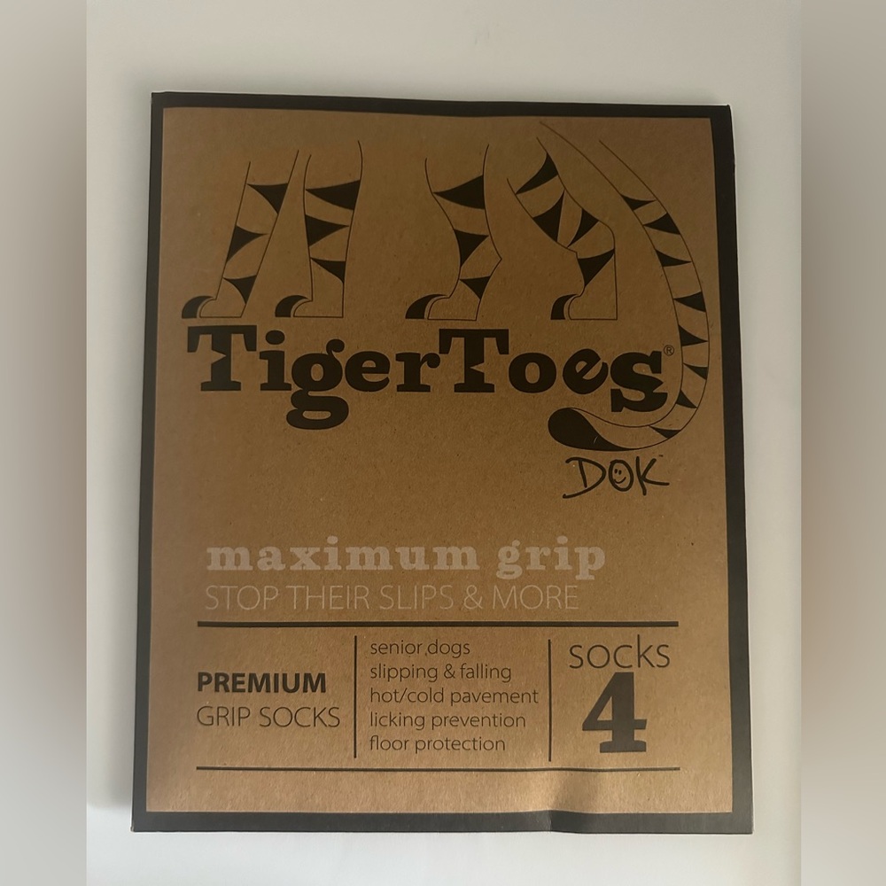 DOK TigerToes Anti-Slip Senior Dog Socks